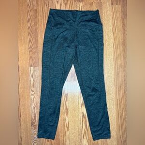 aerie Chill Play Move dark Hunter green comfy leggings with pockets